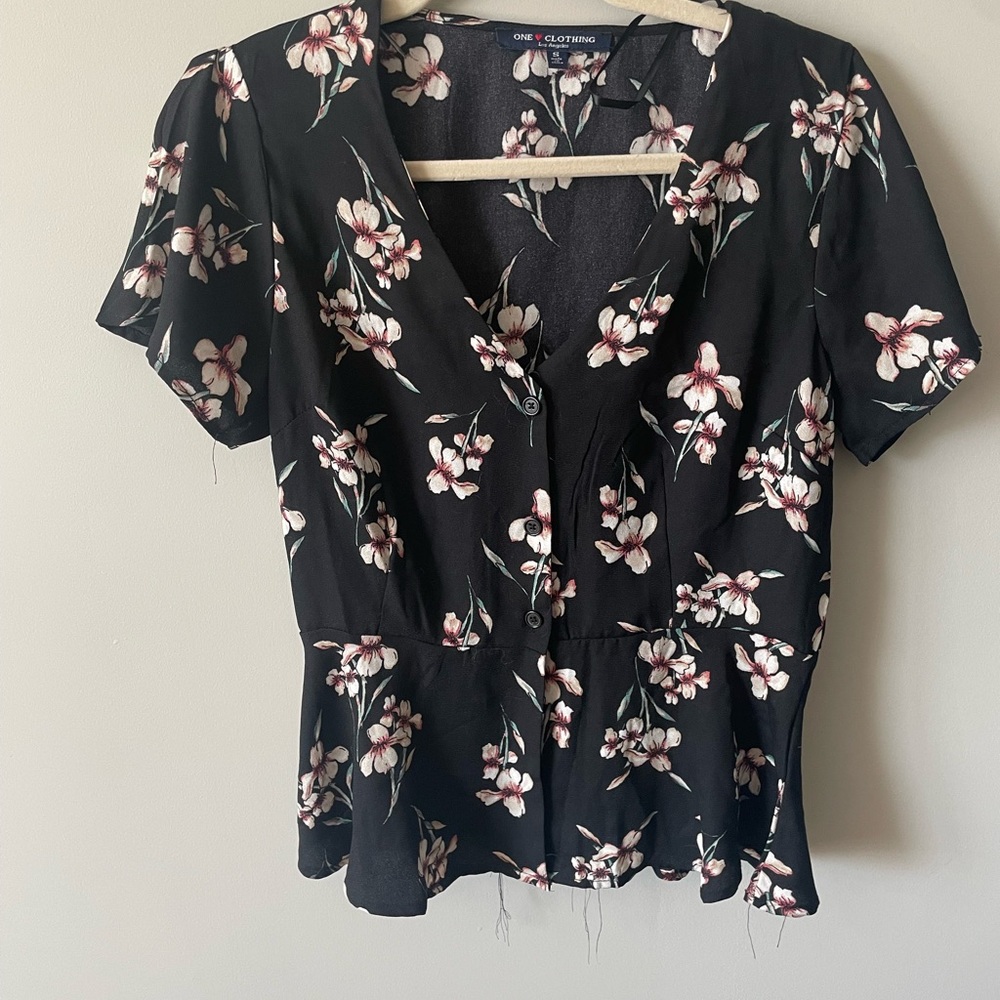 Women’s Button Up Peplum Blouse